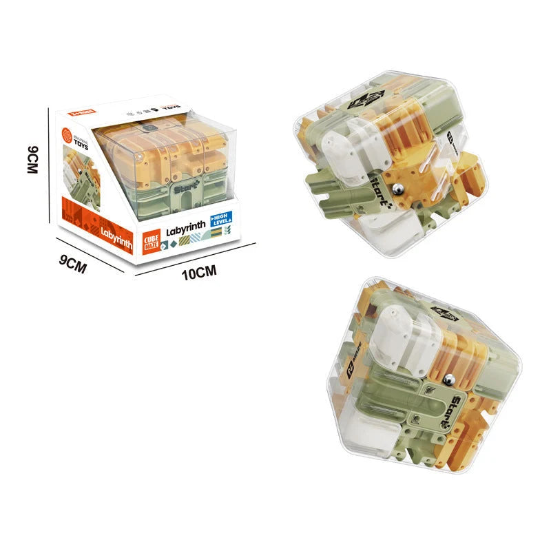 3D Puzzle Cube Portable Clear Maze Sealed Metal Ball