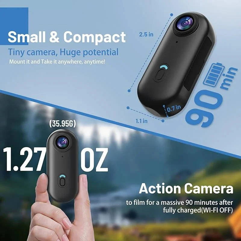 Action Camera 4K Waterproof Magnetic 360° Mount