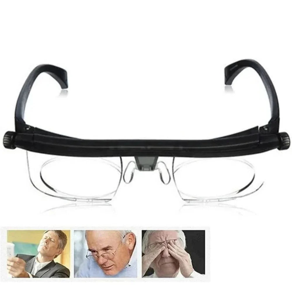 Adjustable Focus Glasses Dial-Controlled Near-to-Far Vision Lightweight Frame