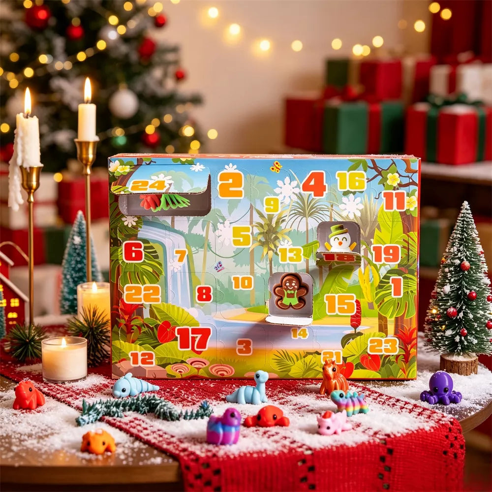 Advent Calendar 24 Collectible 3D Printed Toys