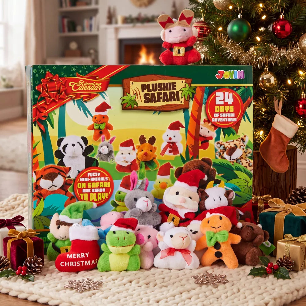Advent Calendar 24 Mini Plush Reusable Numbered Box