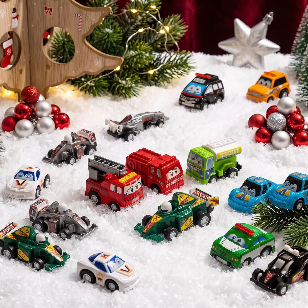 Advent Calendar 24 Pull-Back Cars Battery-Free