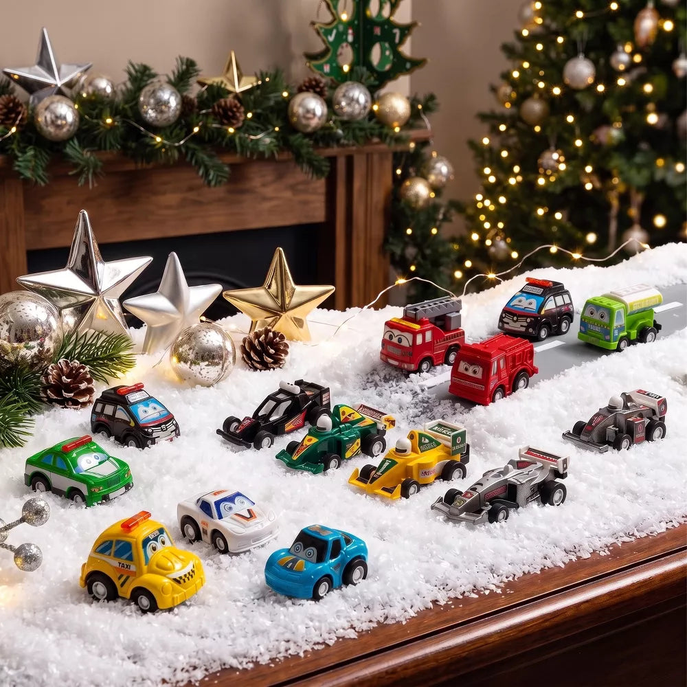 Advent Calendar 24 Pull-Back Cars Battery-Free