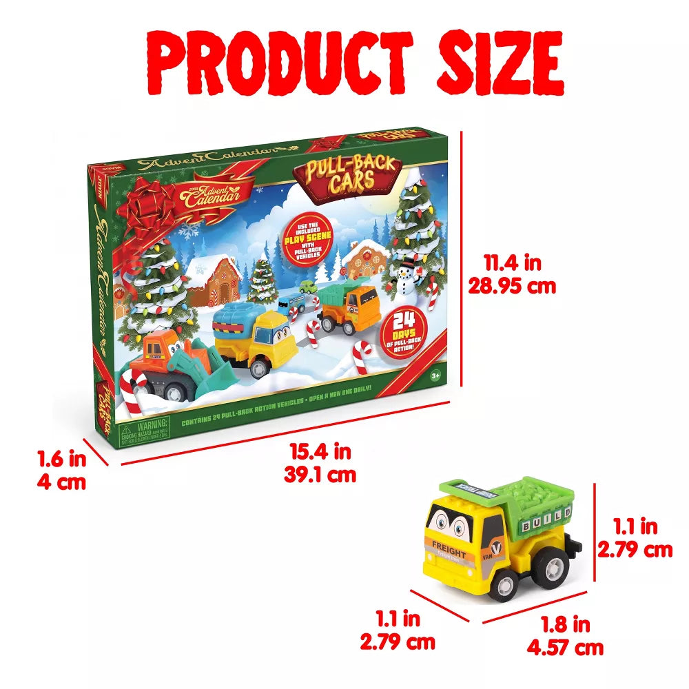 Advent Calendar 24 Pull-Back Cars Battery-Free
