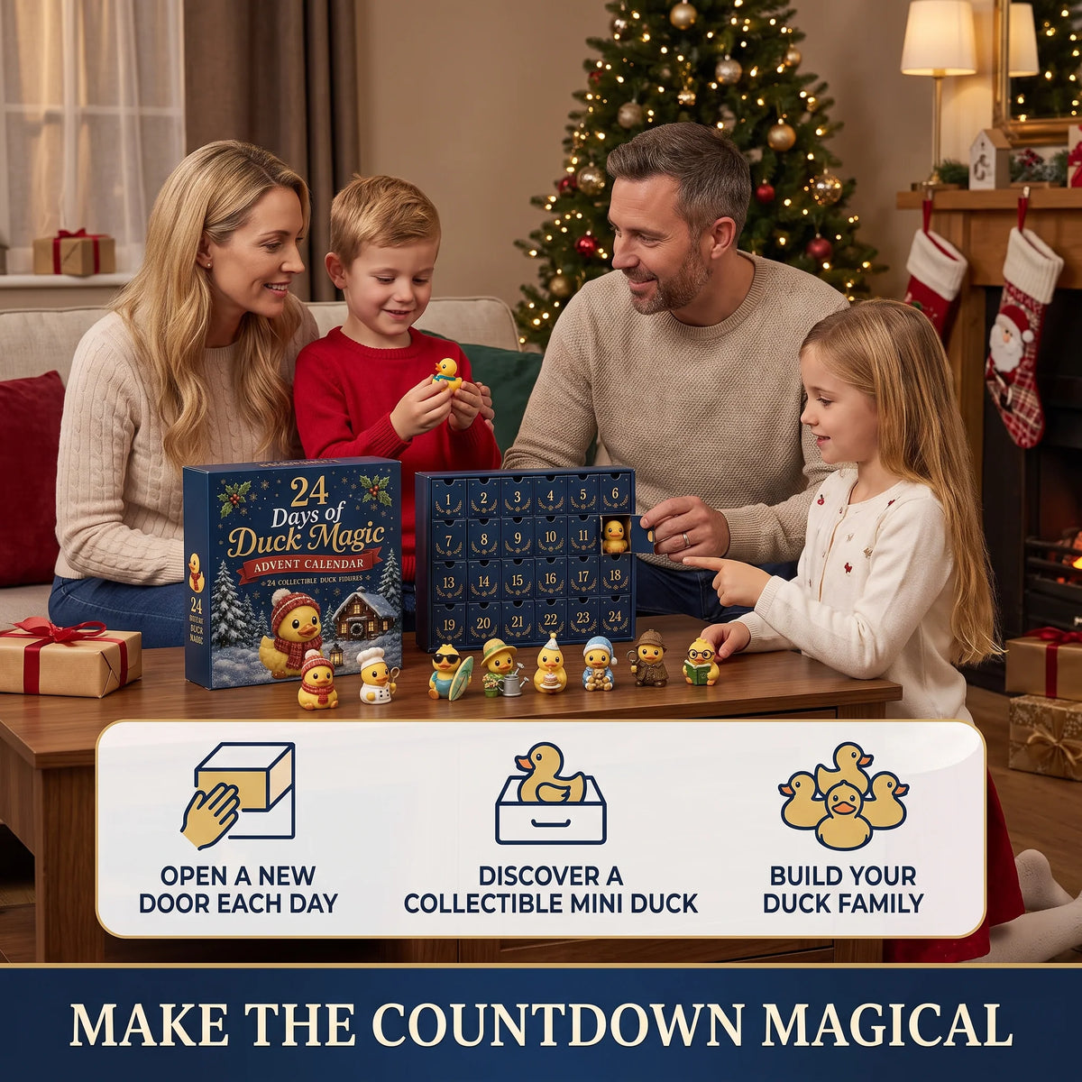 Advent Calendar Duck Figurines 24-Day Countdown