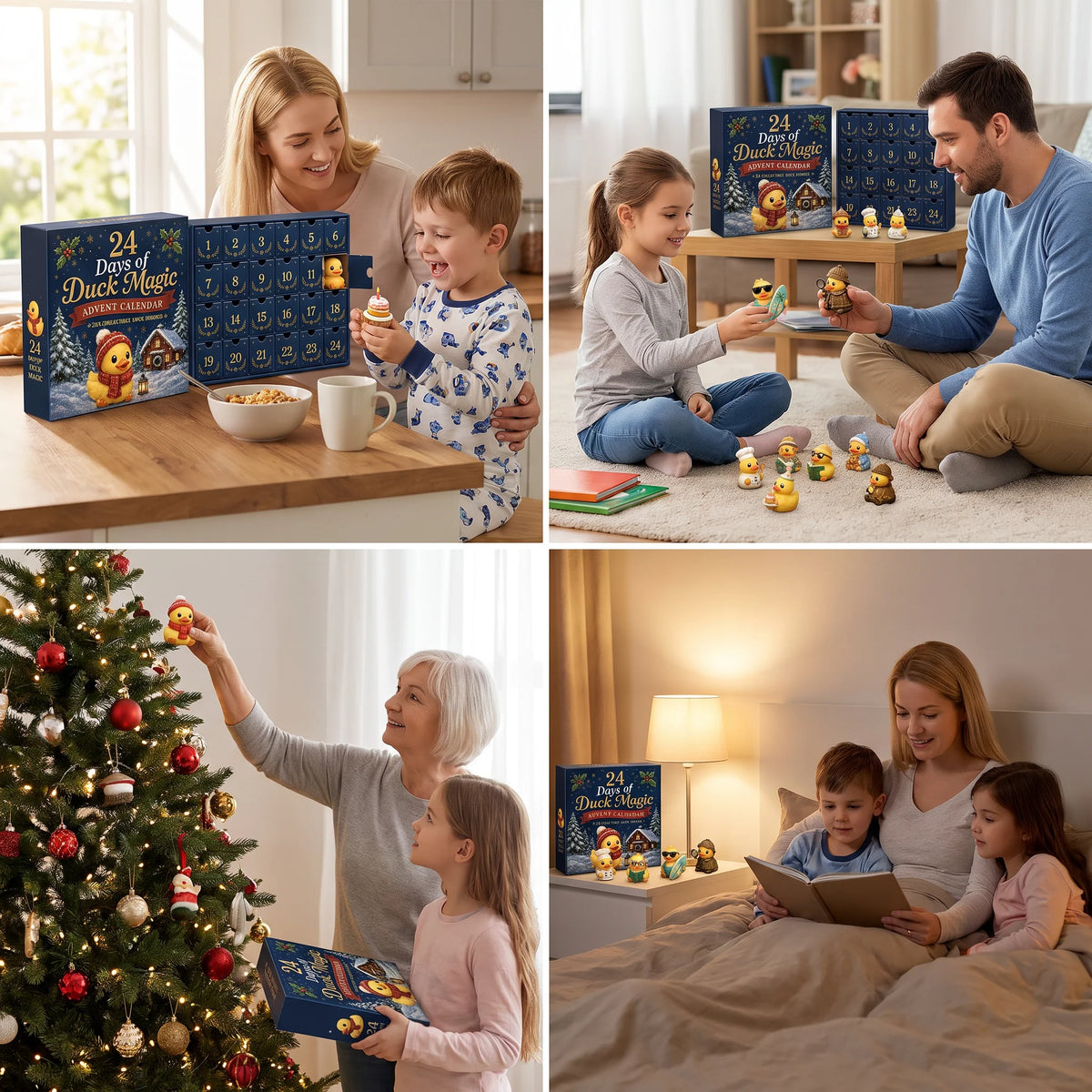 Advent Calendar Duck Figurines 24-Day Countdown