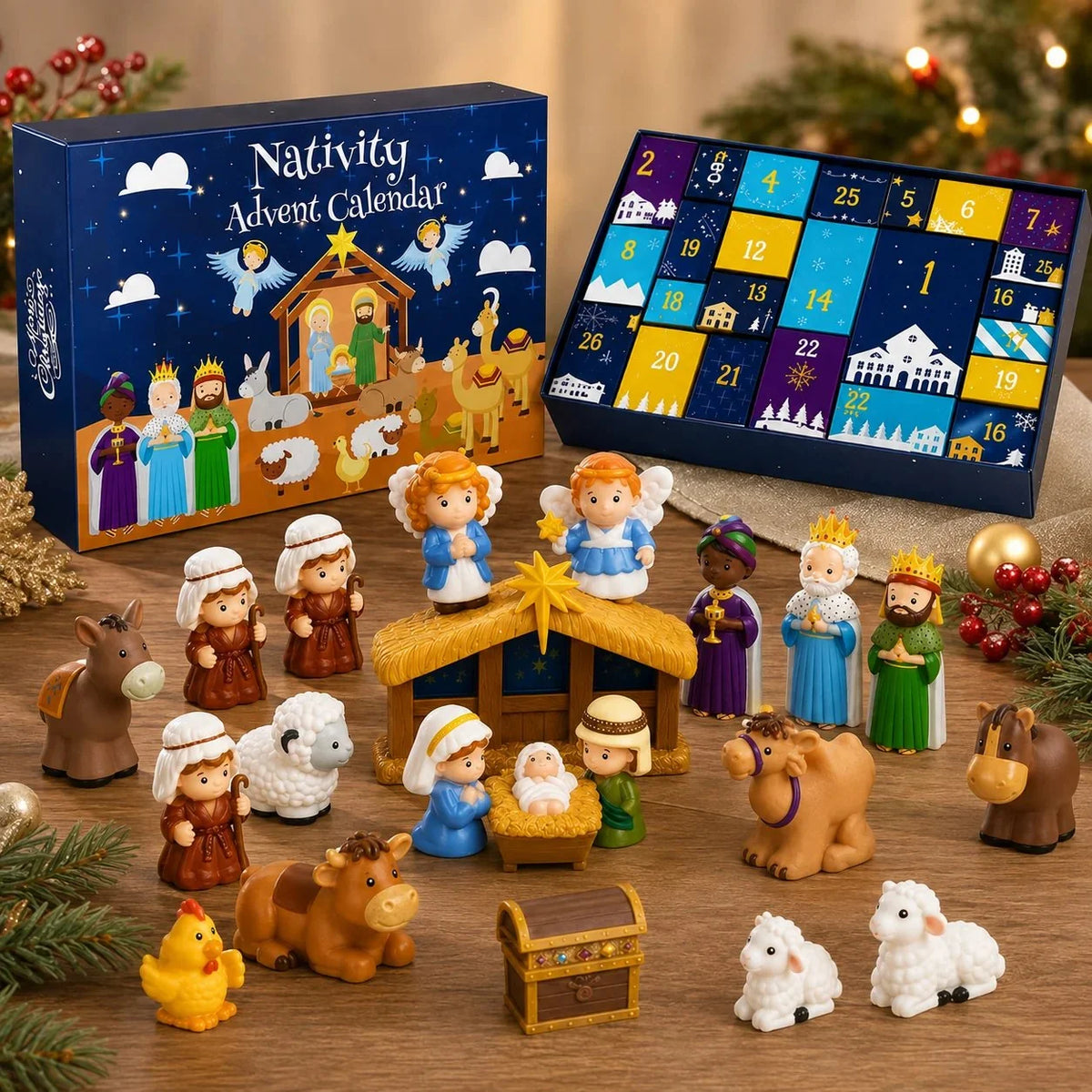 Advent Calendar Nativity Scene 25-Piece Set