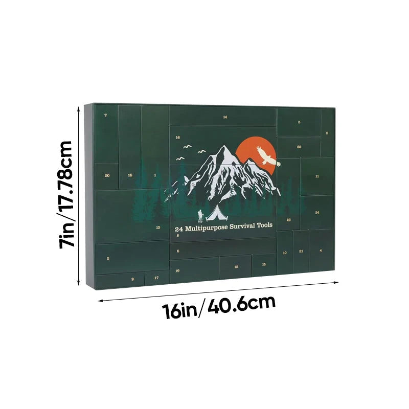 Advent Calendar Outdoor Survival Tools 24 Compartments
