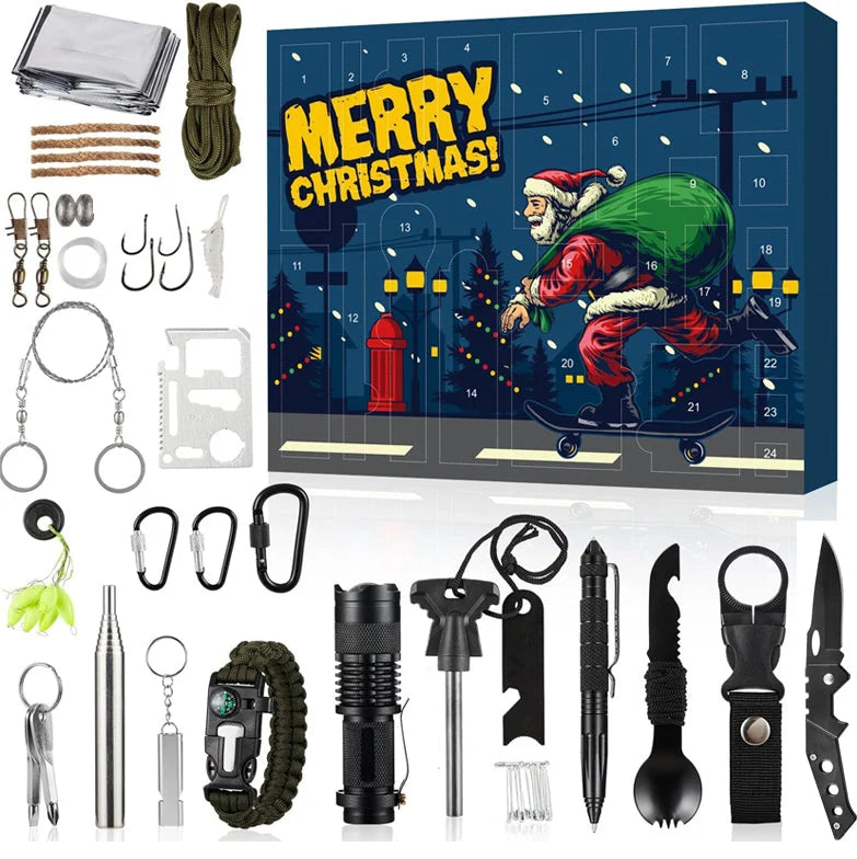 Advent Calendar Outdoor Survival Tools 24 Compartments