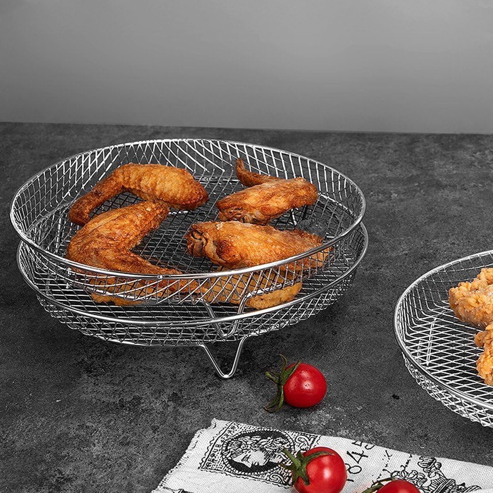 Air Fryer Stackable Baskets 3-Tier Perforated Dishwasher Safe