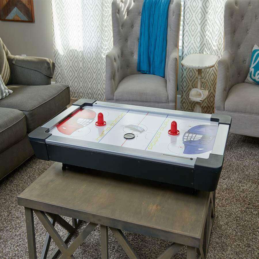 Air Hockey Table Compact Electronic Scoring Dual Puck Return