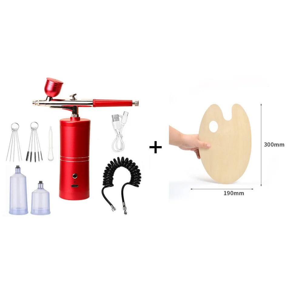 Airbrush Gun Cordless Rechargeable Adjustable Spray Pressure
