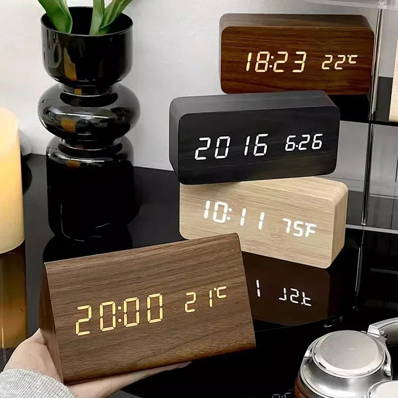 Alarm Clock Digital LED Time & Temperature Three Alarms