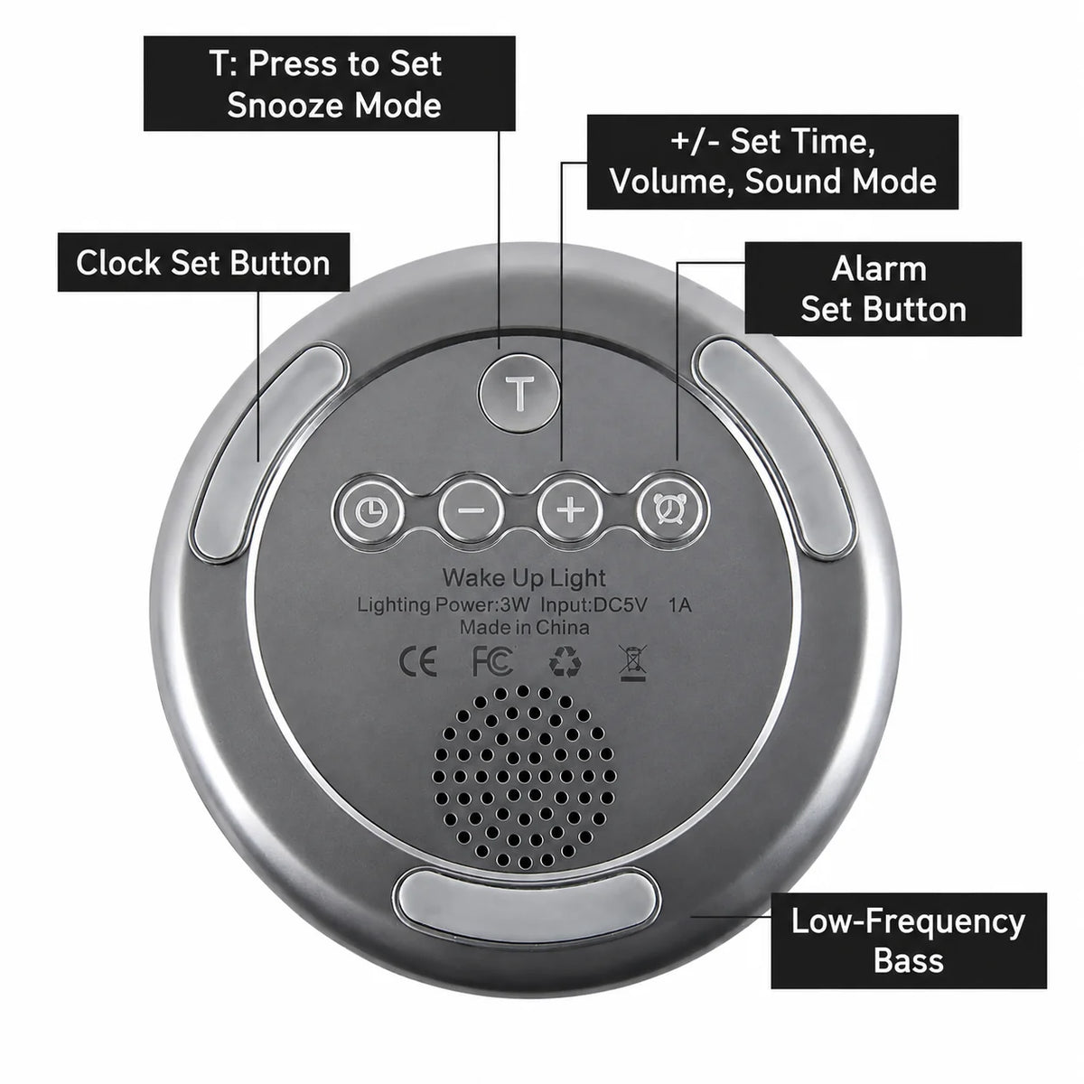 Alarm Clock Sunrise Simulation & Dimmable Night Light