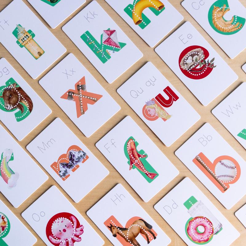 Alphabet Flashcards Picture Mnemonics Lowercase Letters Magnetic Box