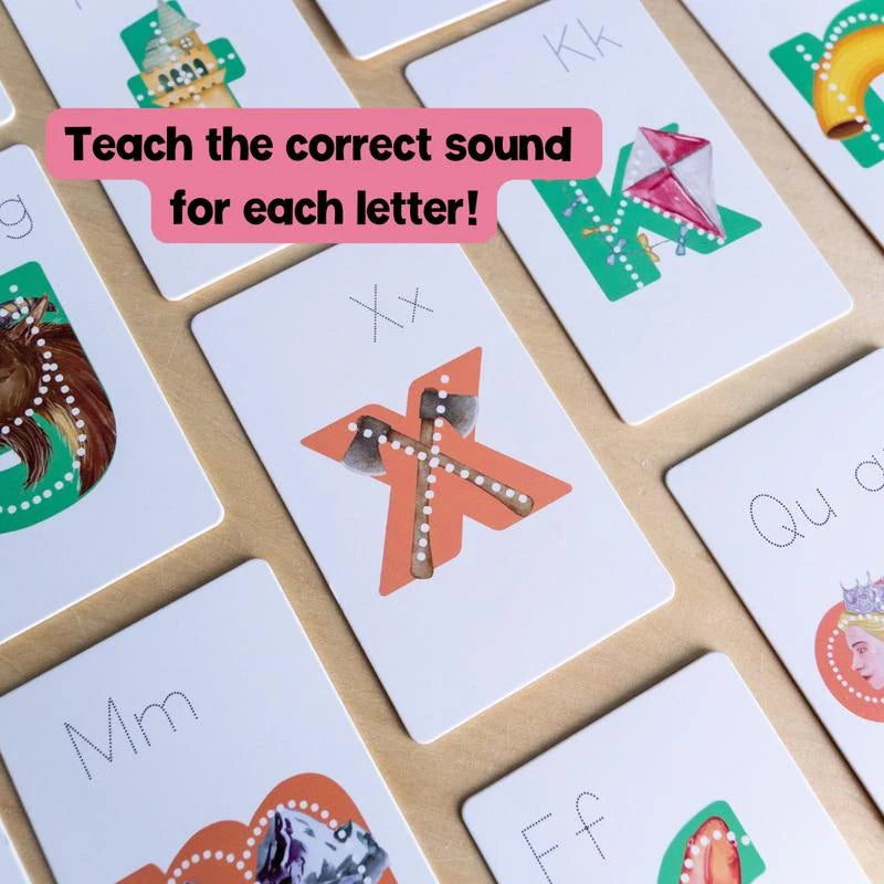 Alphabet Flashcards Picture Mnemonics Lowercase Letters Magnetic Box
