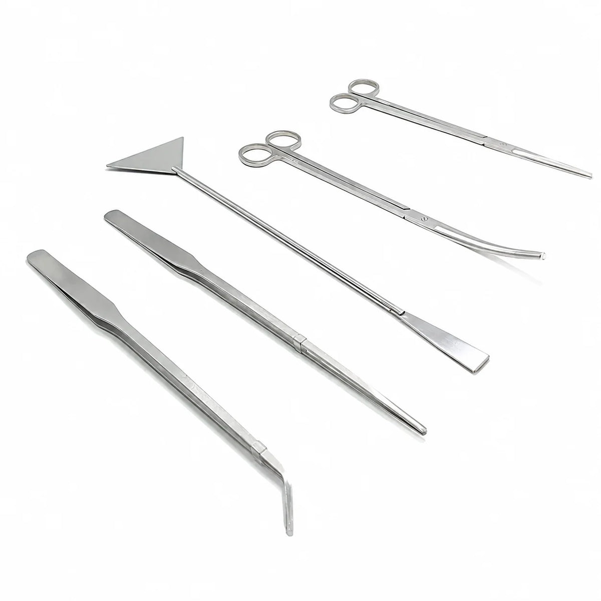 Aquarium Aquascaping Tool Set Stainless Steel Ridged Grip