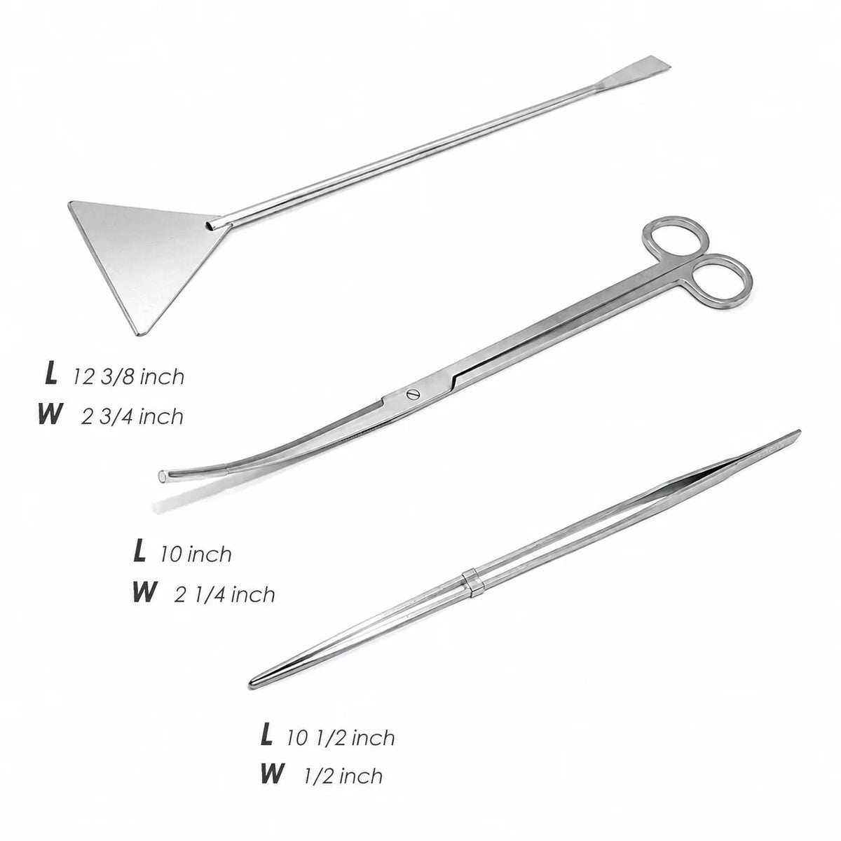 Aquarium Aquascaping Tool Set Stainless Steel Ridged Grip