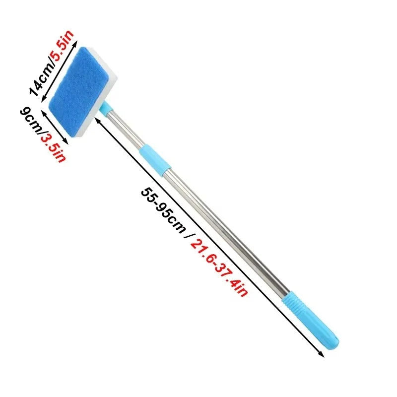 Aquarium Cleaner Telescoping 22-37 Inch Rotating Head Dual Pad