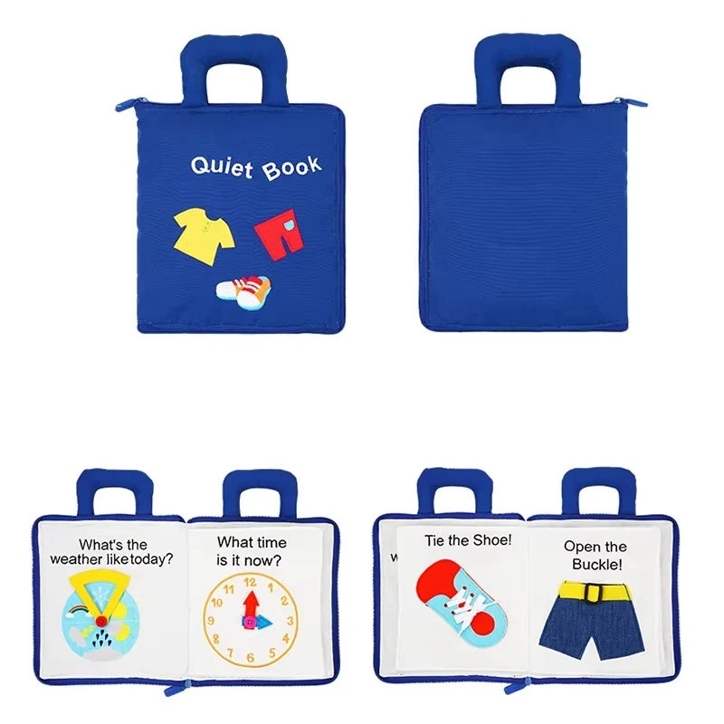 Baby Activity Book Cloth Crinkle Tabs & 3D Shapes