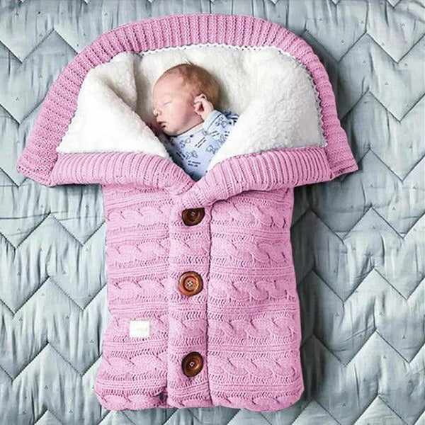 Baby Blanket Swedish Fleece & Knitted Linen