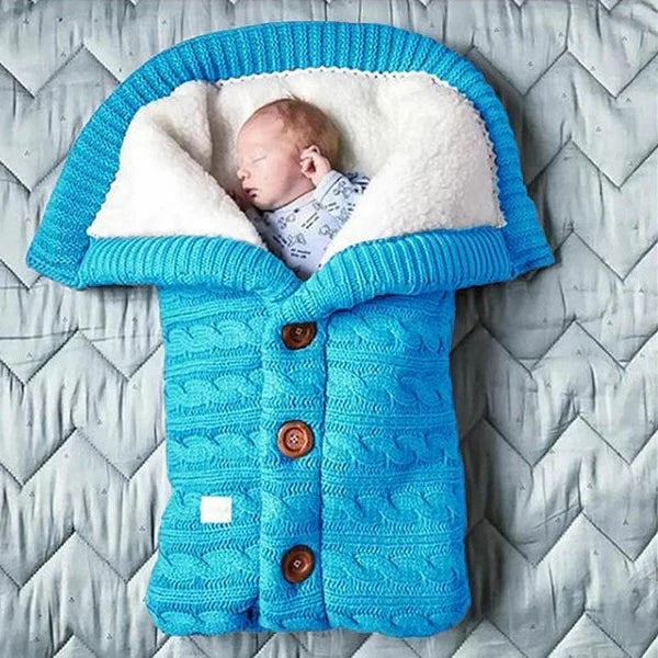 Baby Blanket Swedish Fleece & Knitted Linen