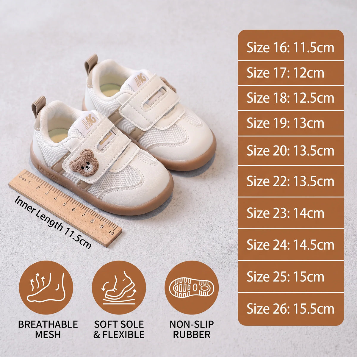Baby First Walker Shoes Flexible Non-Slip Sole Breathable Upper