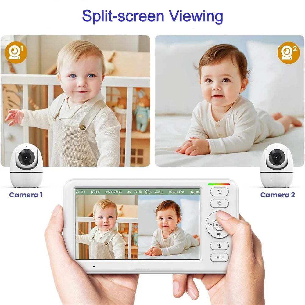 Baby Monitor 5-Inch HD Night Vision 1000 Feet Range
