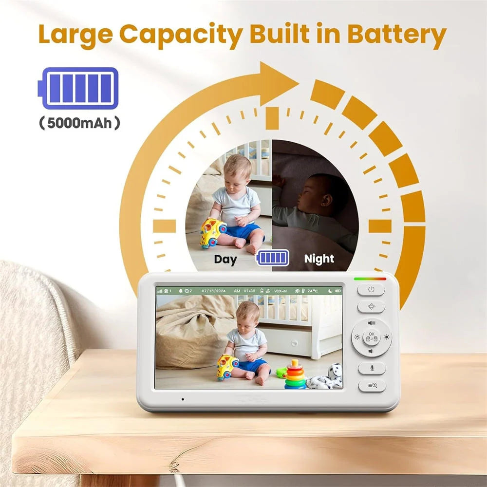 Baby Monitor 5-Inch HD Night Vision 1000 Feet Range