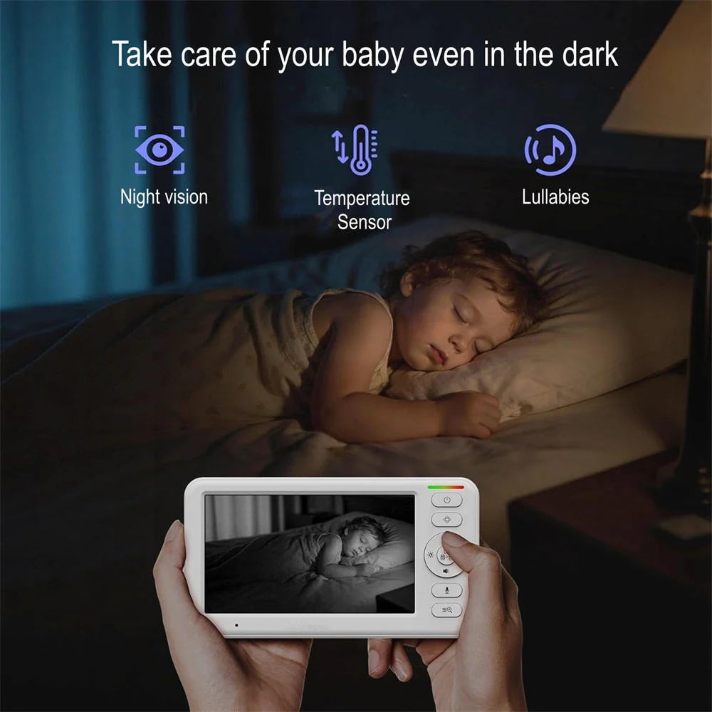 Baby Monitor 5-Inch HD Night Vision 1000 Feet Range