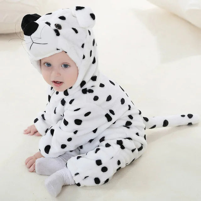 Baby Overall Cozy Fleece Animal Hood Full-Length Zipper