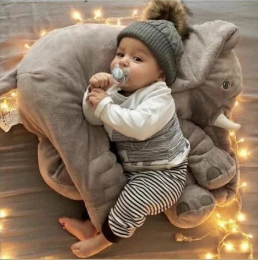 Baby Pillow Elephant-Shaped Soft Filling Machine Washable