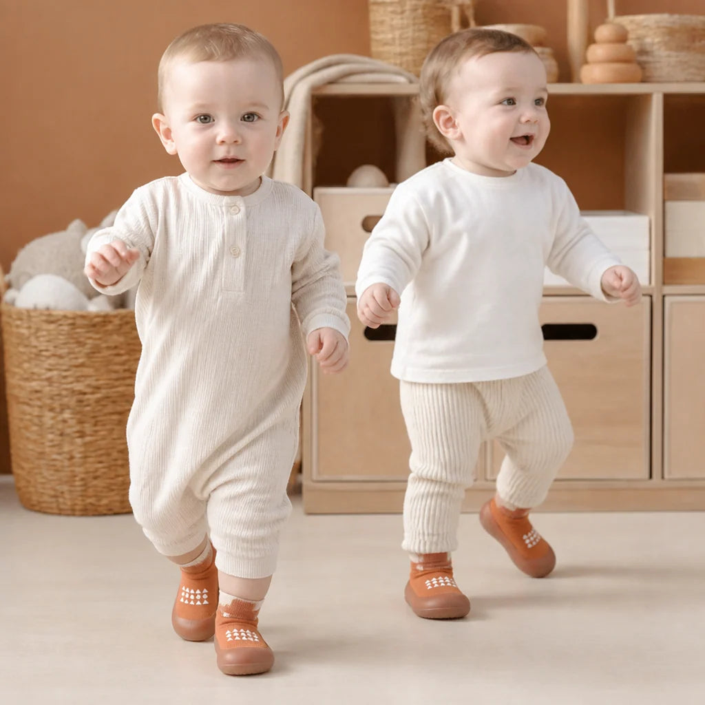 Baby Sock Shoes Breathable With Textured Grip Sole