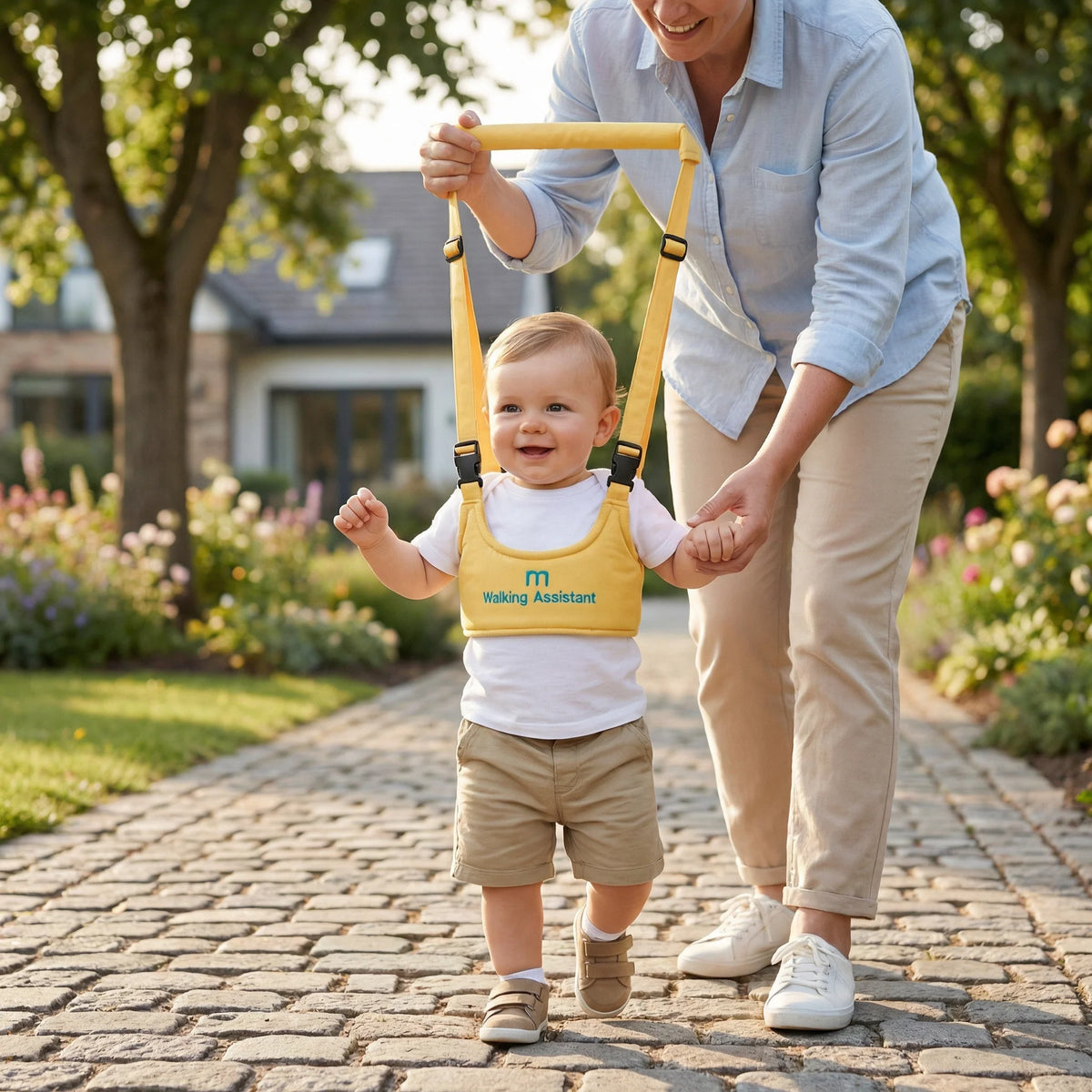Baby Walking Harness Adjustable Chest Support Hands-Free Assistance