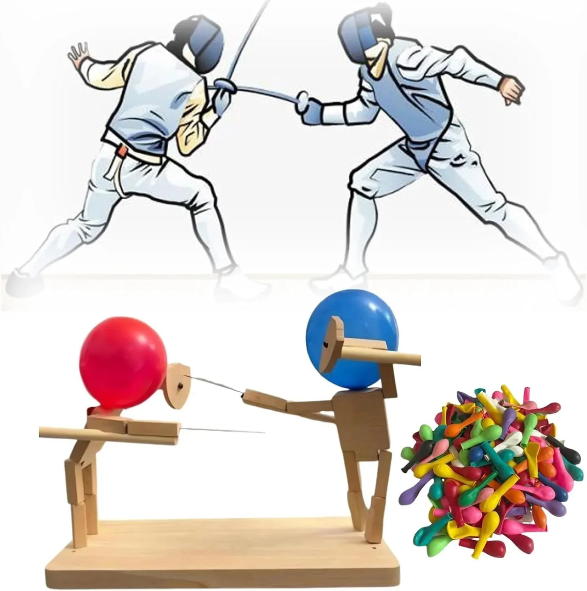 Balloon Pop Game Bamboo Two-Player Tabletop