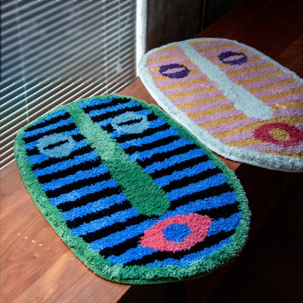 Bath Mat Abstract Face Pattern Soft & Absorbent