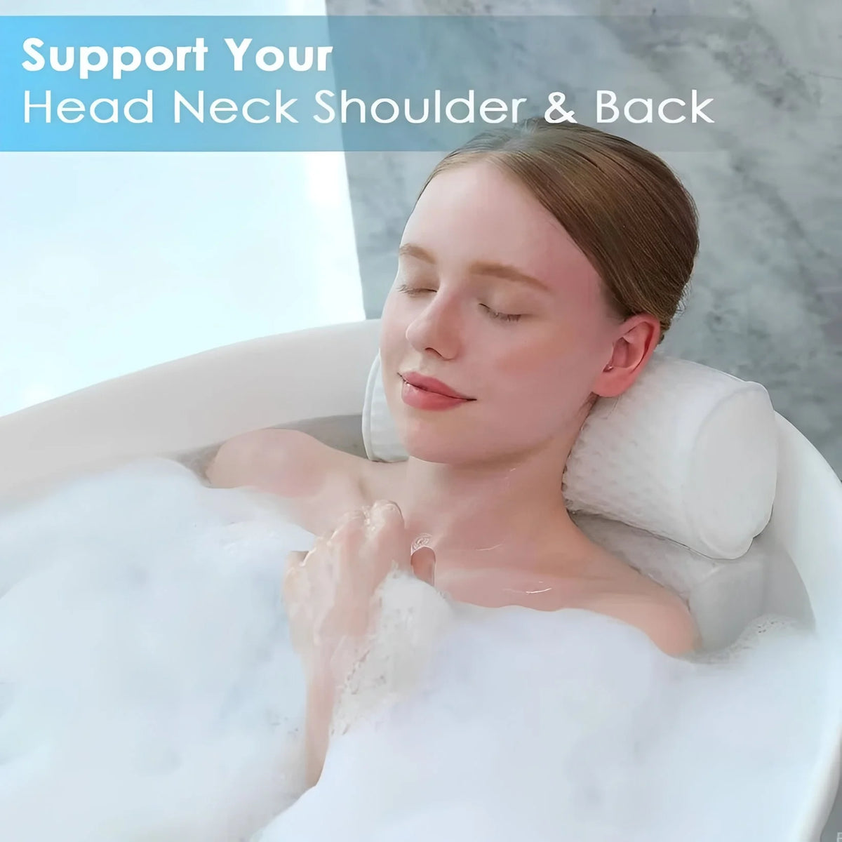 Bath Pillow Contoured Neck & Shoulder Support