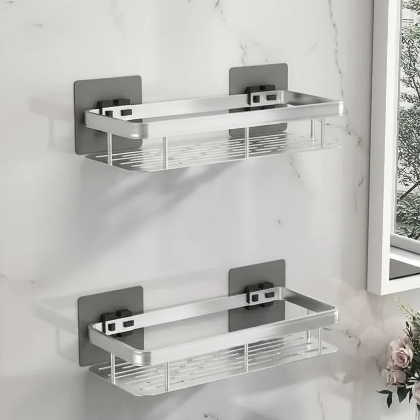 Bathroom Shelf Adhesive Drill-Free Space-Saving Storage