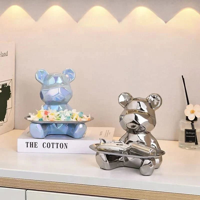 Bear Coin Bank Ceramic Catchall Tray Organizer