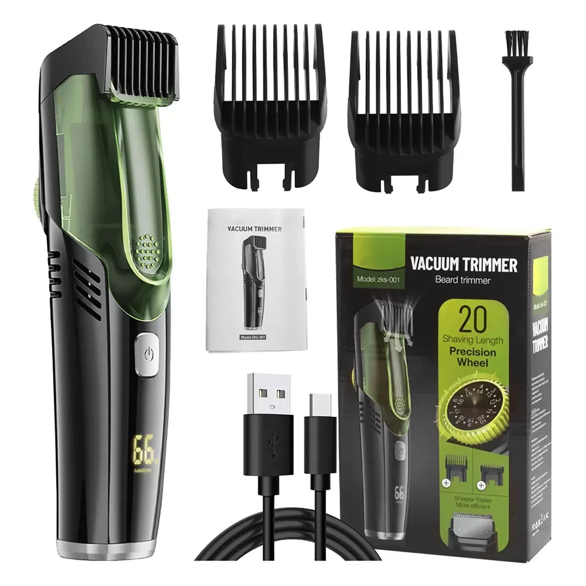 Beard Trimmer Hair Catcher & Length Dial USB-C Rechargeable