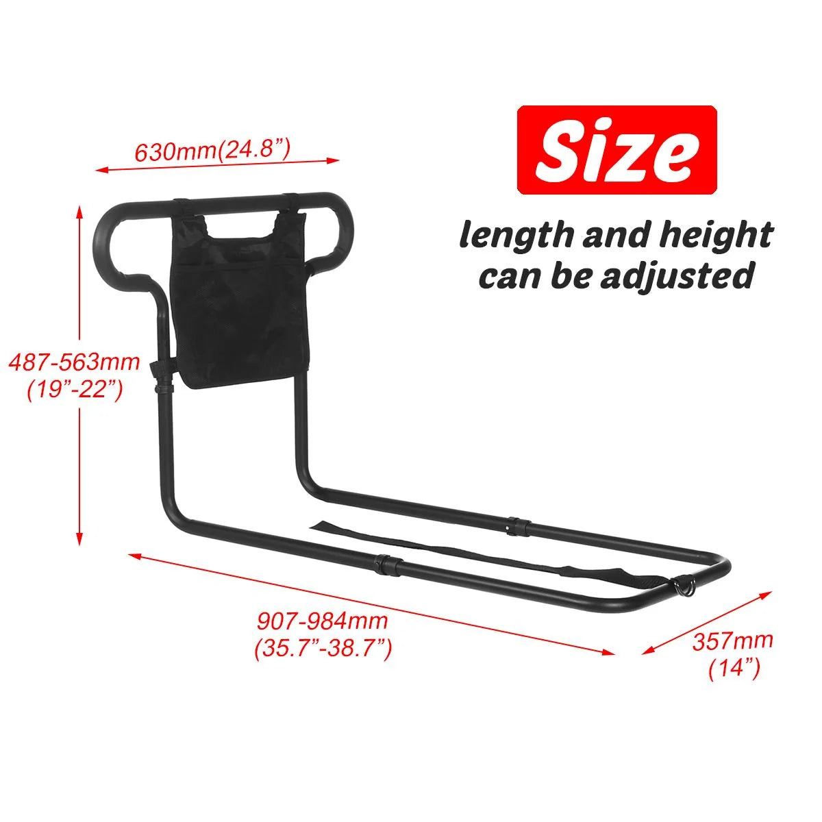 Bed Rail Aluminum Frame 300 lb Capacity
