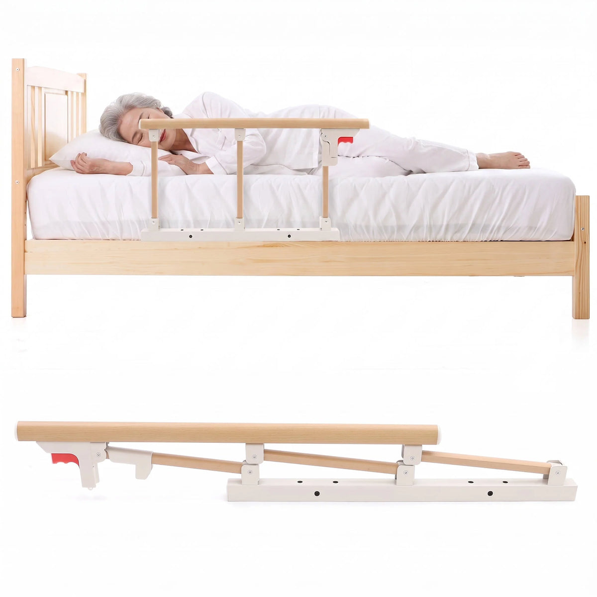 Bed Rail Fold-Down Aluminum 15 Inch Height
