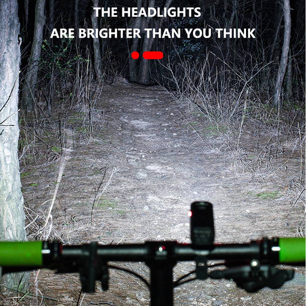 Bicycle Headlight & Taillight Set 1000 Lumens USB Rechargeable