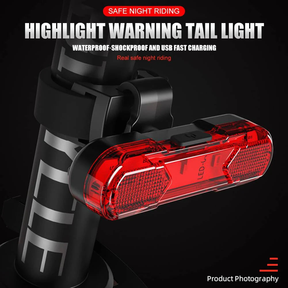 Bicycle Headlight & Taillight Set 1000 Lumens USB Rechargeable