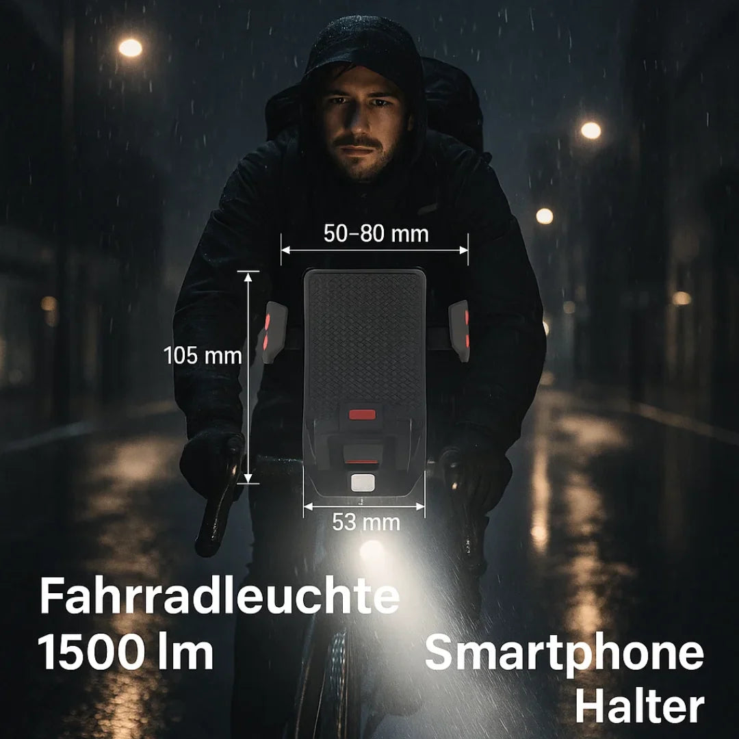 Bicycle Light Adjustable Phone Mount Power Bank & Horn