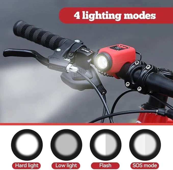 Bicycle Light & Horn 250-Lumen Rechargeable Remote Control