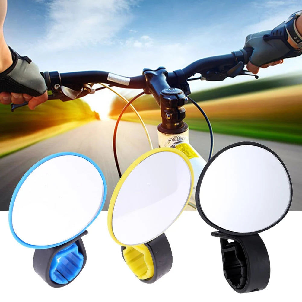 Bicycle Mirror 360° Adjustable Strap Mount Shatterproof Glass