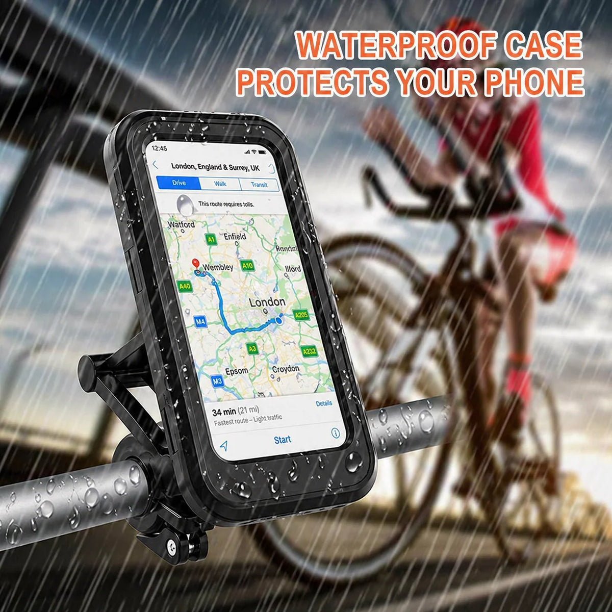 Bicycle Phone Mount Waterproof Touchscreen 5000mAh