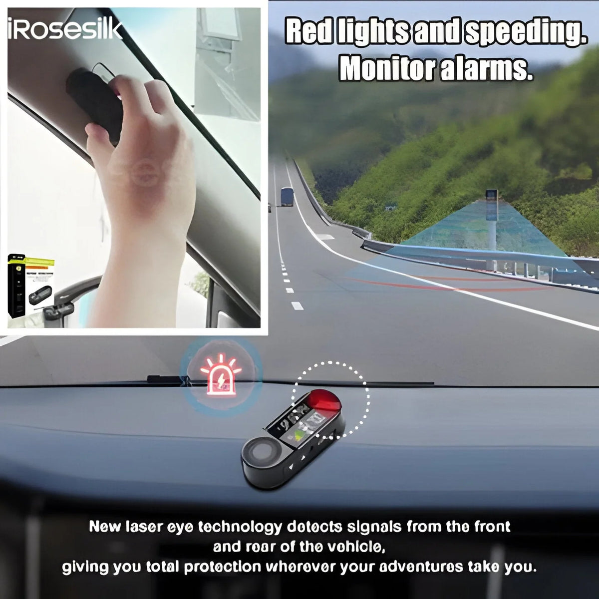 Bicycle Radar Detector Solar-Powered Multi-Mode LED