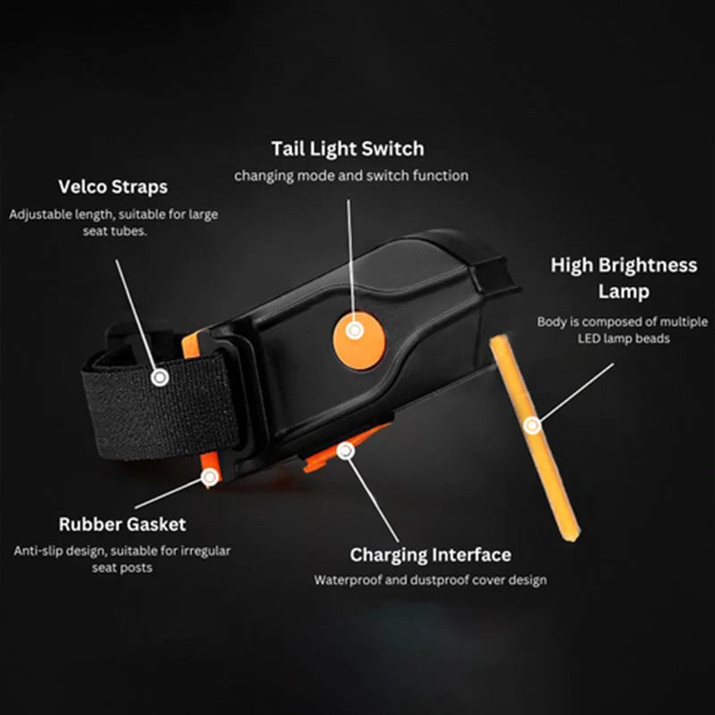 Bicycle Rear Light USB Rechargeable Set of 2